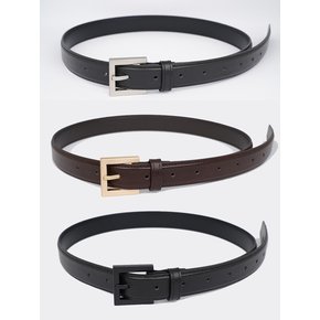 CLEVEN SQUARE BUCKLE ITALIAN COW LEATHER BELT (3 COLOR)