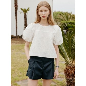 룩캐스트 셰릴 퍼프 슬리브 시어서커 블라우스 / CHERYL PUFF SLEEVE SEERSUCKER BLOUSE_3colors