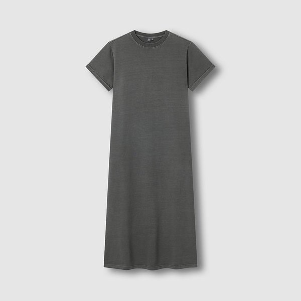 여 워싱 반팔 원피스 J136201060085