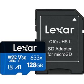 미국 렉사 sd카드 Lexar HighPerformance 633x 128GB microSDXC UHSI Card with SD Adapter C10