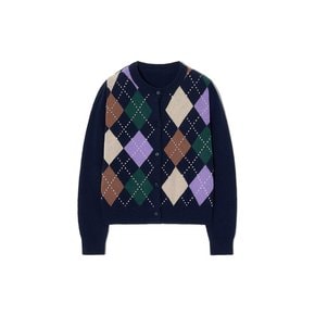 Grandma argyle cardigan_navy