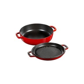 staub 스토우브 스키야키&그릴 체리 26cm 양손 주물 호로우 냄비 스키야키