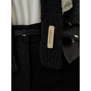 Thin long tie muffler - black