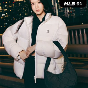 MLB [코리아공식][문가영 착용] 패딩 퀼팅 미디움 호보백 NY (Black)