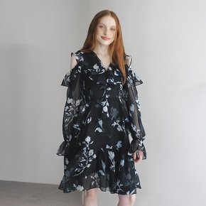 미모사 러플 드레스 (모노플라워) Mimosa ruffle dress (Mono flower)