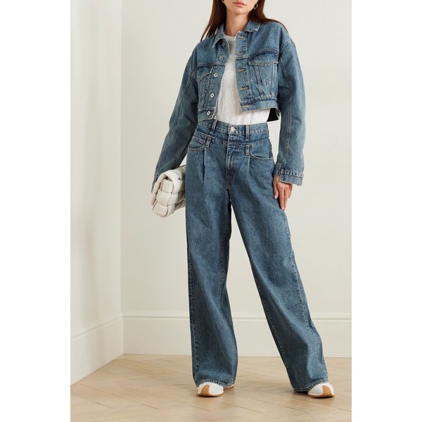 실버레이크 넷 서스테인 울트라 크롭 트러커 데님 재킷 블루 1647597316550955