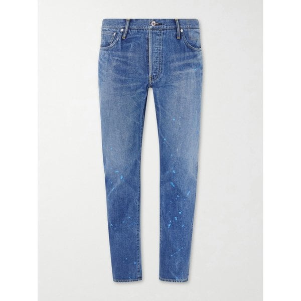 소셜 스컬프처 11 슬림 스트레이트 페인트 스플래터 진 46376663162938960