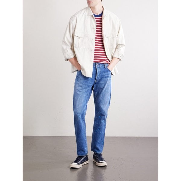 소셜 스컬프처 11 슬림 스트레이트 페인트 스플래터 진 46376663162938960