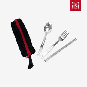 메쉬망스푼세트 숟가락 젓가락 포크 휴대용 캠핑 용품