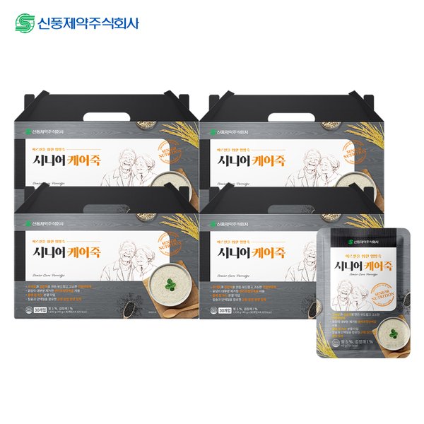 신풍제약 시니어 케어죽 (40g x 30포) x 4박스 영양죽 시니어죽