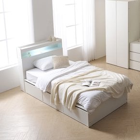 보루네오 마르체 리움 LED 통서랍 수납 침대+본넬매트리스 900S 세트 BKC780C