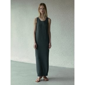 COTTON SLEEVELESS LONG KNIT DRESS