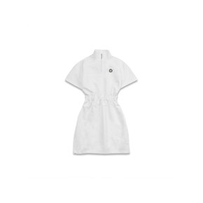 windy half zip-up dress white