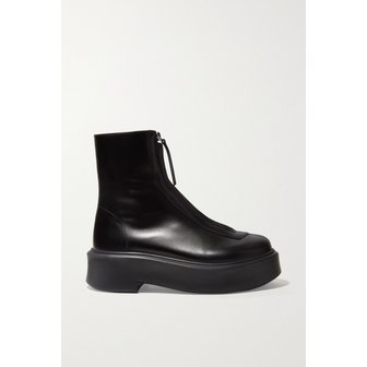 더로우 블랙 가죽 앵클 부츠 8378037991351473