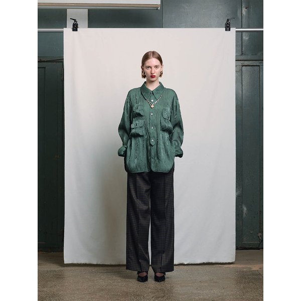 KHAKI WRINKLED MULTI-POCKET