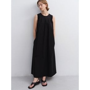 pintuck sleeveless dress_black