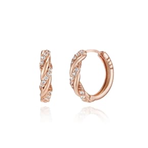 14K 물결 큐빅 원터치 귀걸이 (gold pin) ELGPEE395