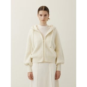 Mohair Hoodie Jacket Ivory