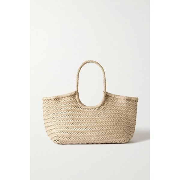 난투켓 라지 우븐 가죽 토트 크림 16114163150620635