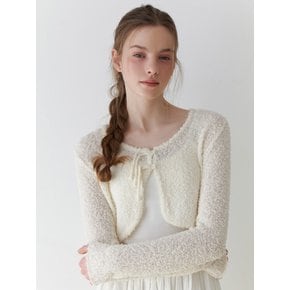 Fuzzy bolero cardigan (ivory)