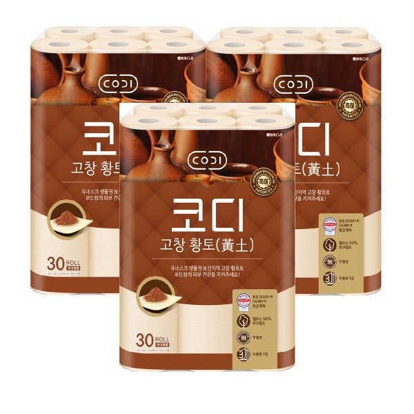 고창황토 화장지 30m*30롤 3팩