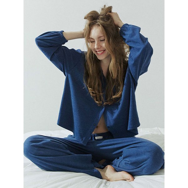 (남녀공용) 코지 문 긴팔 파자마 세트 (4color)