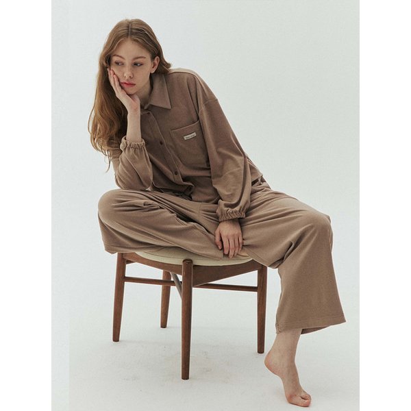 (남녀공용) 코지 문 긴팔 파자마 세트 (4color)