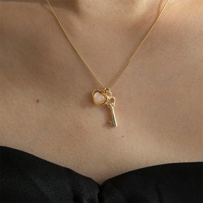 [여자아이들 슈화 착용] PRN099 HEART KEY NECKLACE