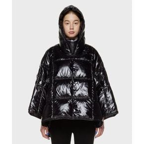 IENKI 여성 판초 패딩 실키 블랙 PONCHO SILKY BLACK