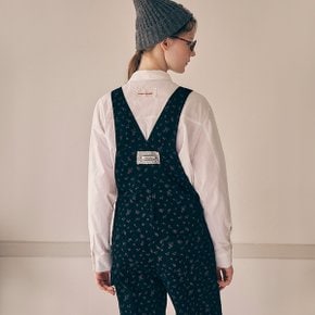 FLOWER CORDUROY OVERALL PANTS BLACK