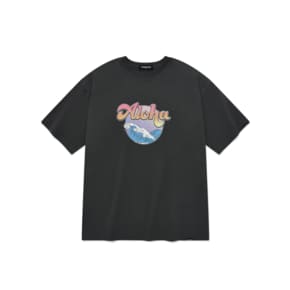 SP WAVE ALOHA T SHIRTS-CHARCOAL