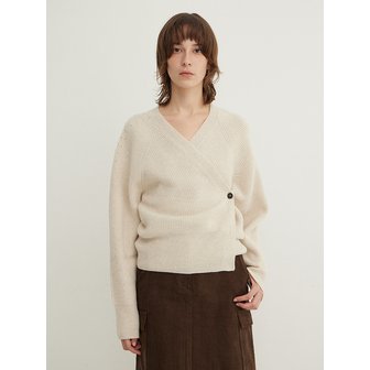 스텝어라운드 Alpaca Blend Wrap Cardigan_MIST