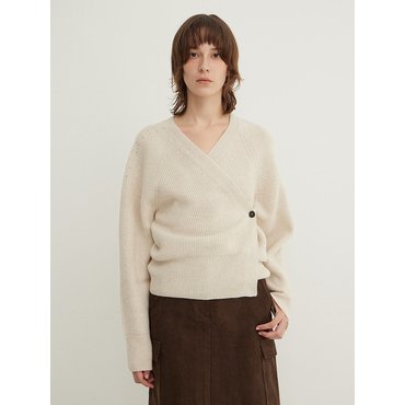 스텝어라운드 Alpaca Blend Wrap Cardigan_MIST