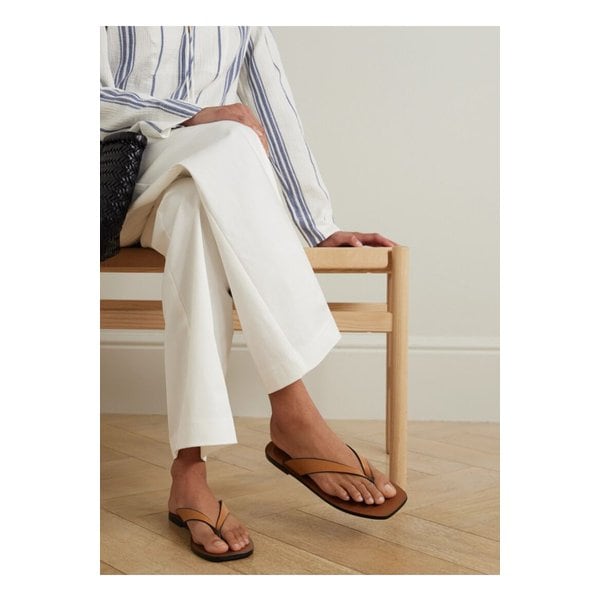 에머리 킨토 가죽 플립플랍 탠 브라운 46376663162851012