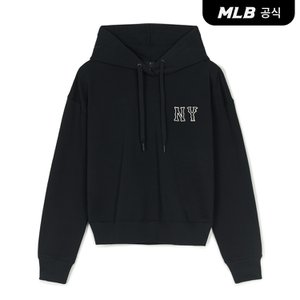 MLB [코리아공식] 여성 쿠퍼스 스몰로고 크롭 후드티 NY (Black)