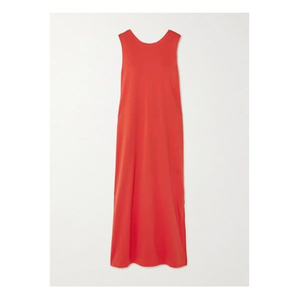 루루 드 시종 레이나 노티드 피마 코튼 저지 맥시 드레스 레드 1647597356952988
