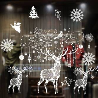 제이큐 온나 크리스마스 창문 스티커 인테리어 꾸미기 X ( 2매입 )