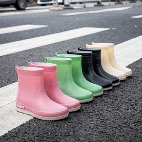 귀여운 앞코 디자인 Mongduck 숏 레인부츠