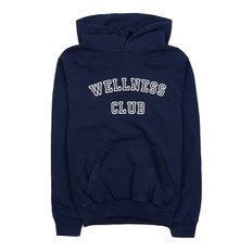 WELLNESS CLUB FLOCKED HOODIE NAVY CREAM 웰니스 클럽 후드 티셔츠  /15