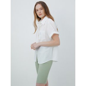 HALF SLEEVE SEERSUCKER SHIRT (WHITE)