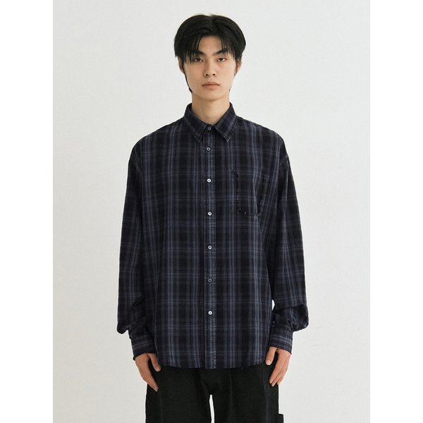 Old days vtg check shirt (vtg navy)
