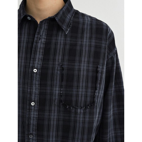 Old days vtg check shirt (vtg navy)