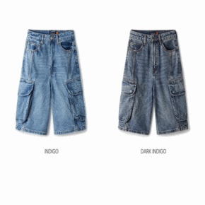 여성 데님 카고 숏츠   Denim Cargo Shorts WHTJE2545F_P360997087