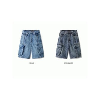 후아유 여성 데님 카고 숏츠   Denim Cargo Shorts WHTJE2545F_P360997087