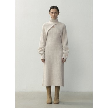 나인(Atelier Nain) (OP-6236)WOOL KNIT DRESS&BOLERO SET S