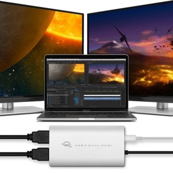 위즈플랫 OWC USB-C to HDMI Display 확장 컨버터 애플 맥북 에어 프로 맥미니 M1 M2 M3 듀얼 4K 복제