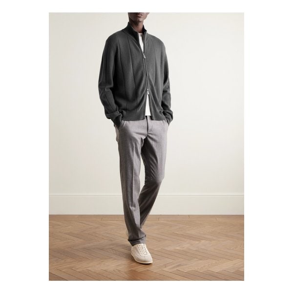 골지 울 집업 가디건 그레이 46376663162880329