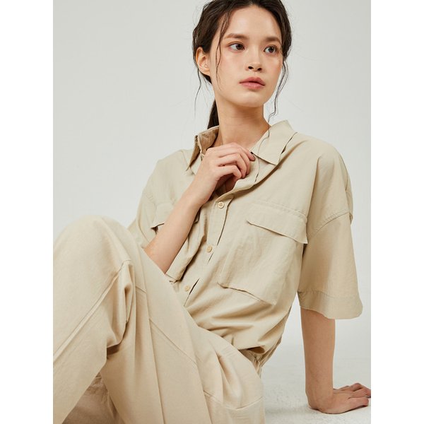 UTILITY WIND 1/2 SHIRTS_BEIGE