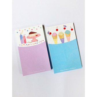 NIJI 체리 아이스크림 / 해피 (메모패드/메모지)