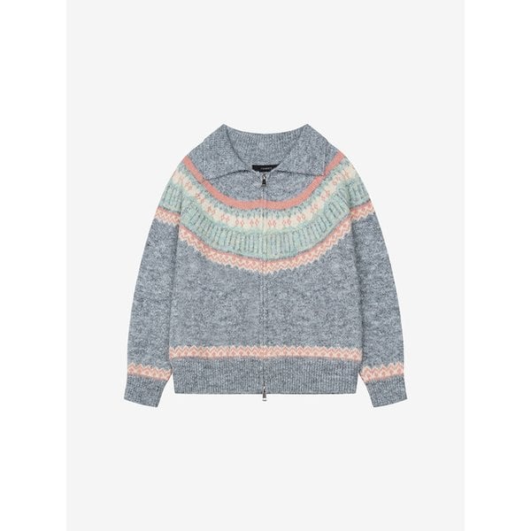 컬러 노르딕 투웨이 니트 집업 가디건 (VLCCY2953)